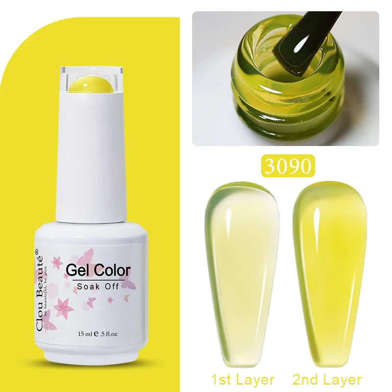 Clou Beaute Jelly Color UV Gel Manicure Summer Pink Nude Gel Nail Rainbow Nail Supplies For Professionals Semi-permanent Varnish
