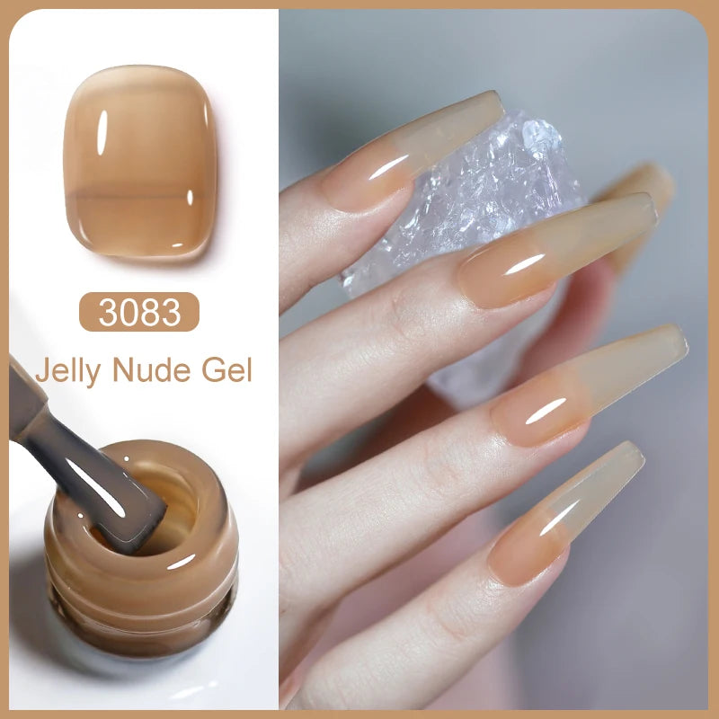 Clou Beaute Transparent French Gel Polish Translucent Nude Pink Red Jelly Glass Milky White Varnish Rainbow Color Nail Art
