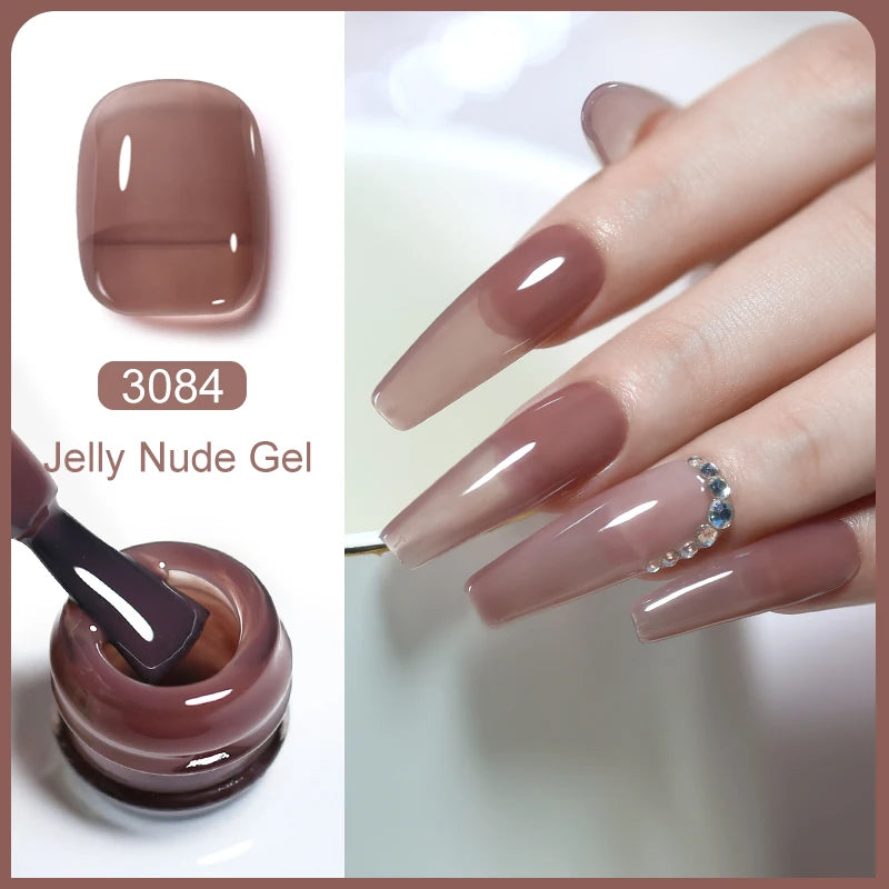 Clou Beaute Transparent French Gel Polish Translucent Nude Pink Red Jelly Glass Milky White Varnish Rainbow Color Nail Art