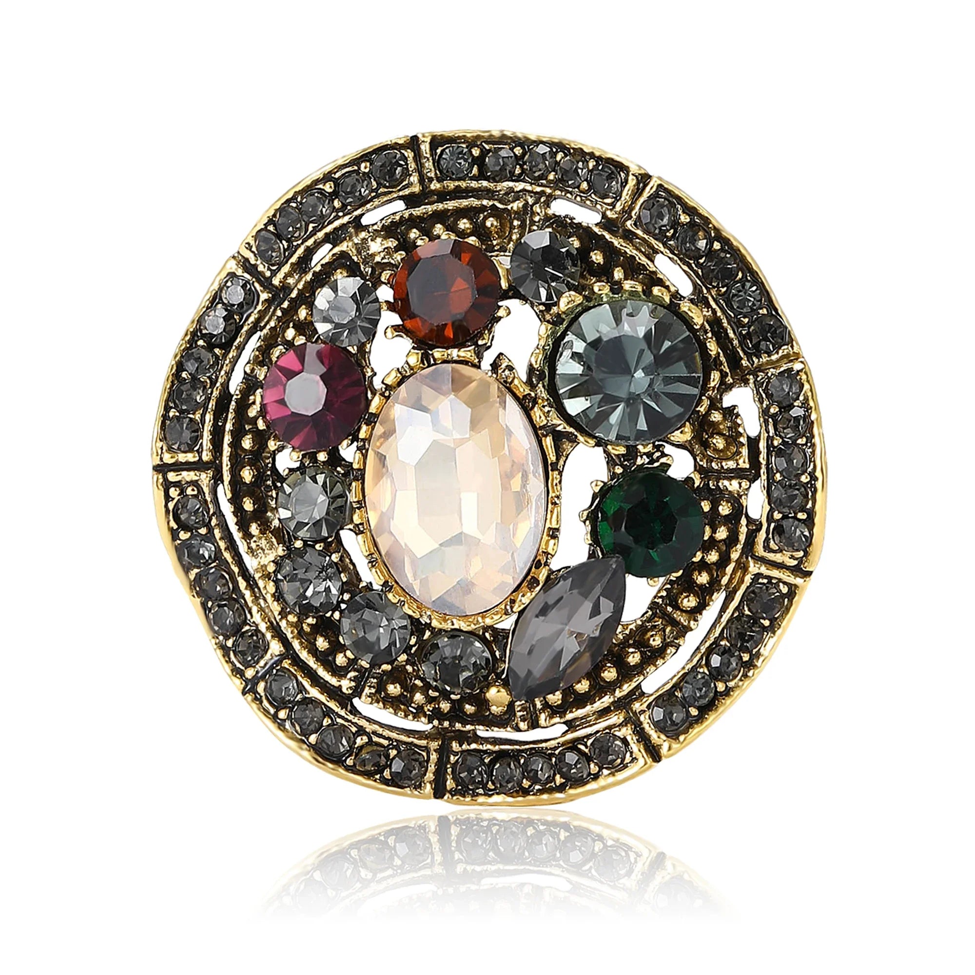 Beaut&Berry Luxury Crystal Baroque Brooches for Women Vintage Court Pins Casual Party Accessories New Gifts Friends Decoration