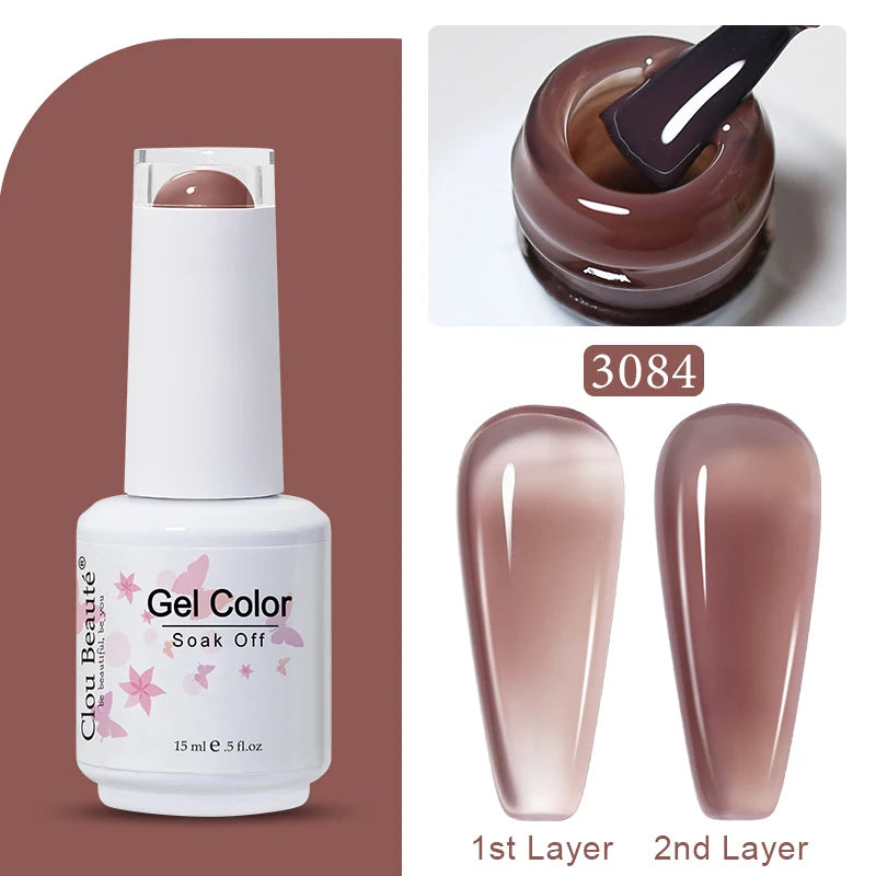 Clou Beaute Jelly Color UV Gel Manicure Summer Pink Nude Gel Nail Rainbow Nail Supplies For Professionals Semi-permanent Varnish