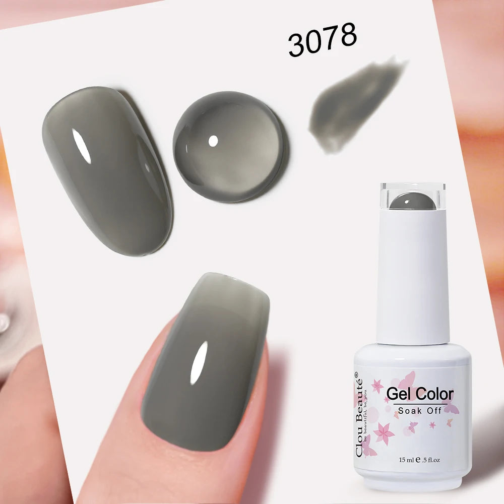 Clou Beaute Transparent French HEMA TPO FREE Gel Nail Polish Translucent Rubby Red Nude Pink Milky White Varnish Color Nail Art