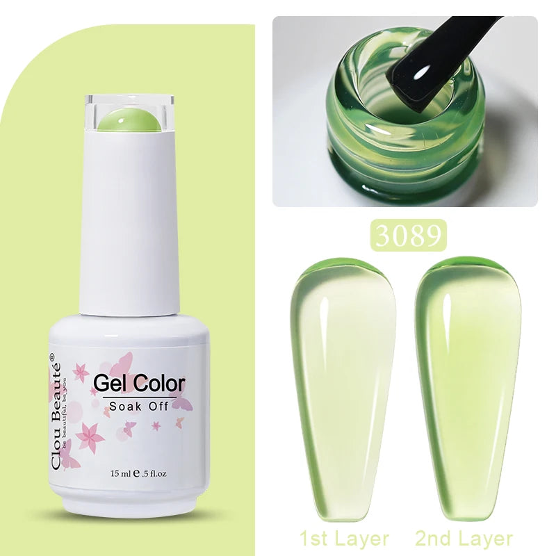 Clou Beaute Jelly Color UV Gel Manicure Summer Pink Nude Gel Nail Rainbow Nail Supplies For Professionals Semi-permanent Varnish