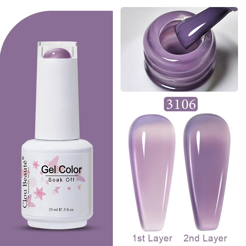 Clou Beaute Jelly Color UV Gel Manicure Summer Pink Nude Gel Nail Rainbow Nail Supplies For Professionals Semi-permanent Varnish