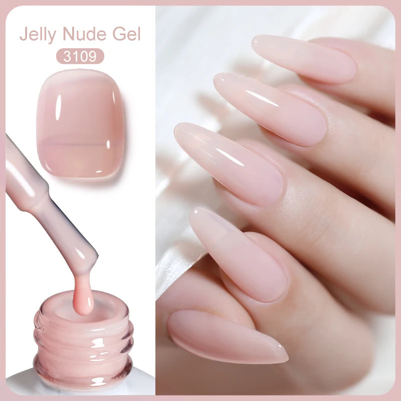 Clou Beaute Jelly Color UV Gel Manicure Summer Pink Nude Gel Nail Rainbow Nail Supplies For Professionals Semi-permanent Varnish