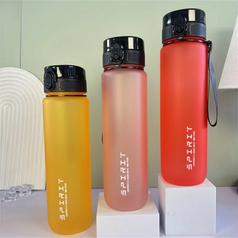 1L Sports Water Bottle High Capacity Plastic Fitness Portable Leakproof Drinking Bottle Camping Hiking Sports Cups