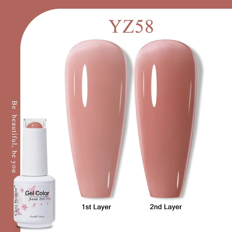Clou Beaute Jelly Color UV Gel Manicure Summer Pink Nude Gel Nail Rainbow Nail Supplies For Professionals Semi-permanent Varnish