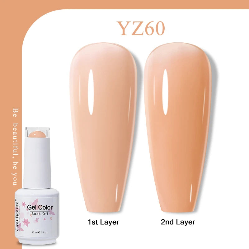 Clou Beaute Jelly Color UV Gel Manicure Summer Pink Nude Gel Nail Rainbow Nail Supplies For Professionals Semi-permanent Varnish