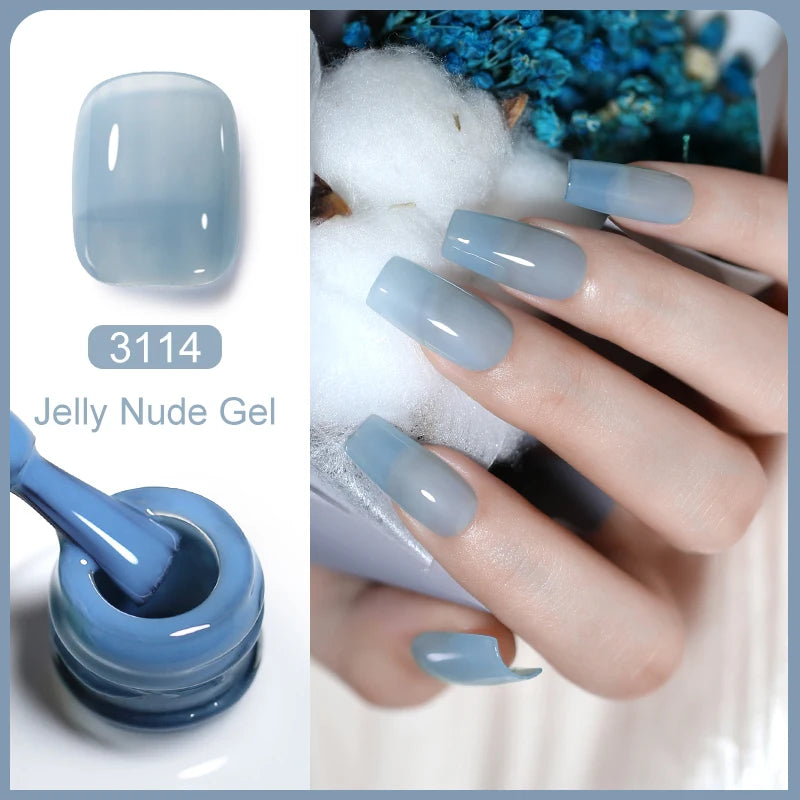 Clou Beaute Transparent French Gel Polish Translucent Nude Pink Red Jelly Glass Milky White Varnish Rainbow Color Nail Art