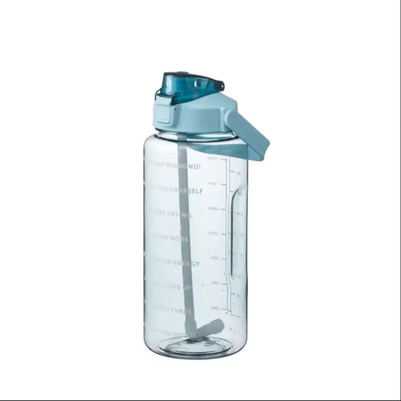 2 Liters Straw Plastic Water Bottle Large Portable Travel Bottle Sports Fitness Cup High Value Big Fat Cup Adult Universal