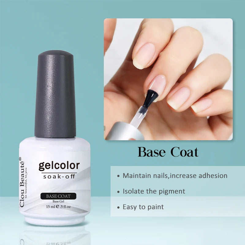 Clou Beaute Transparent French HEMA TPO FREE Gel Nail Polish Translucent Rubby Red Nude Pink Milky White Varnish Color Nail Art