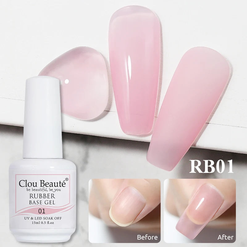 Clou Beaute Matte Velvet Top Coat Semi-permanent Varnish Strong Rubber Base Acid-Free for Gel Polish Blossom Gel Nail Primer