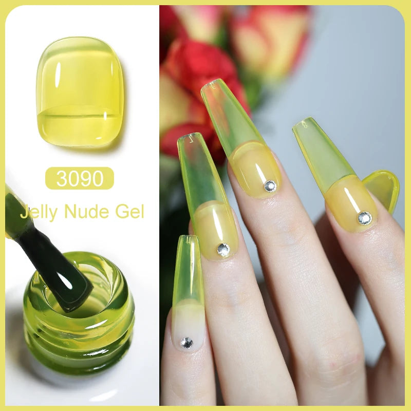 Clou Beaute Transparent French Gel Polish Translucent Nude Pink Red Jelly Glass Milky White Varnish Rainbow Color Nail Art