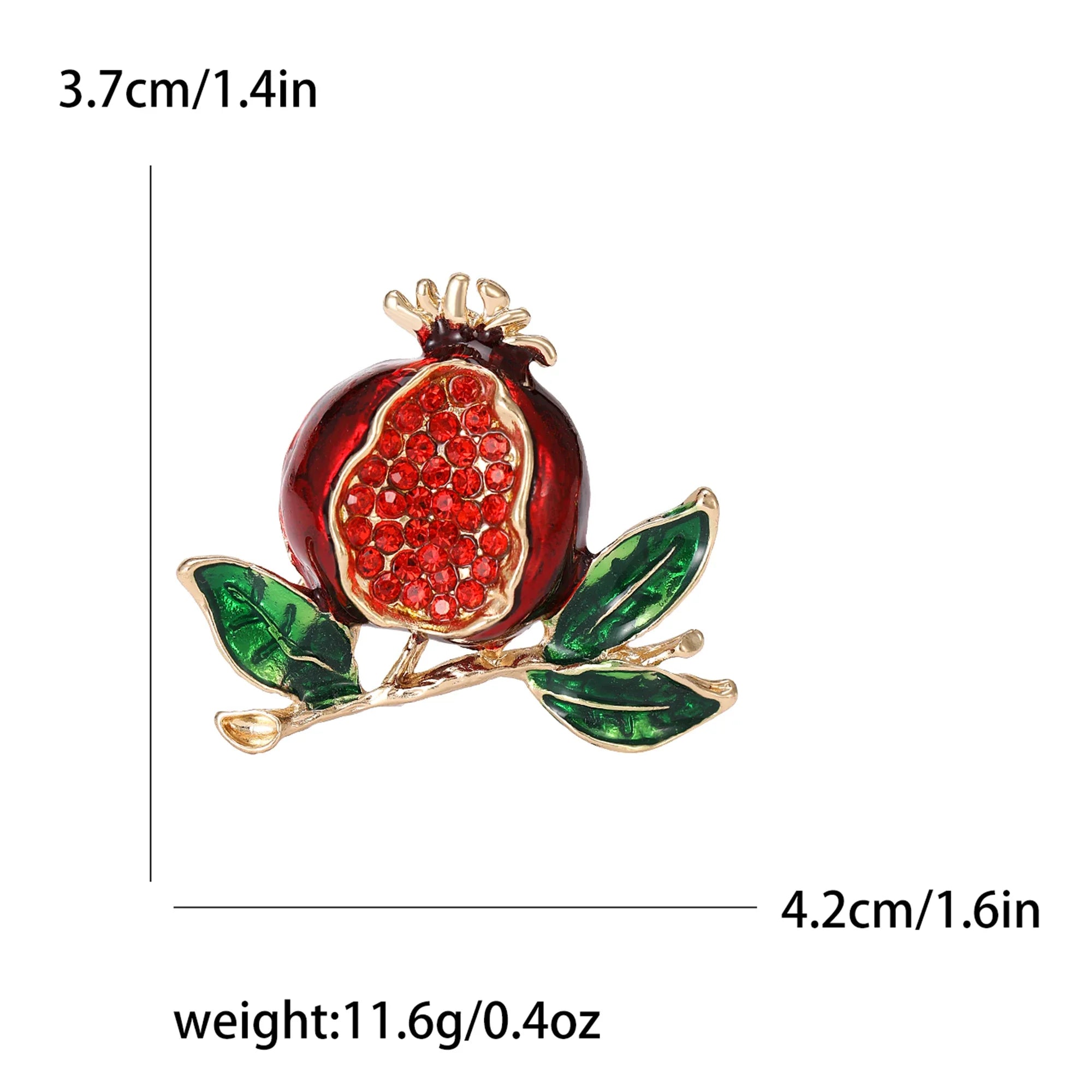 Beaut&Berry Enamel Pomegranate Brooches for Women Unisex 3-color Rhinestone fruits Party Casual Brooch Pin Gifts