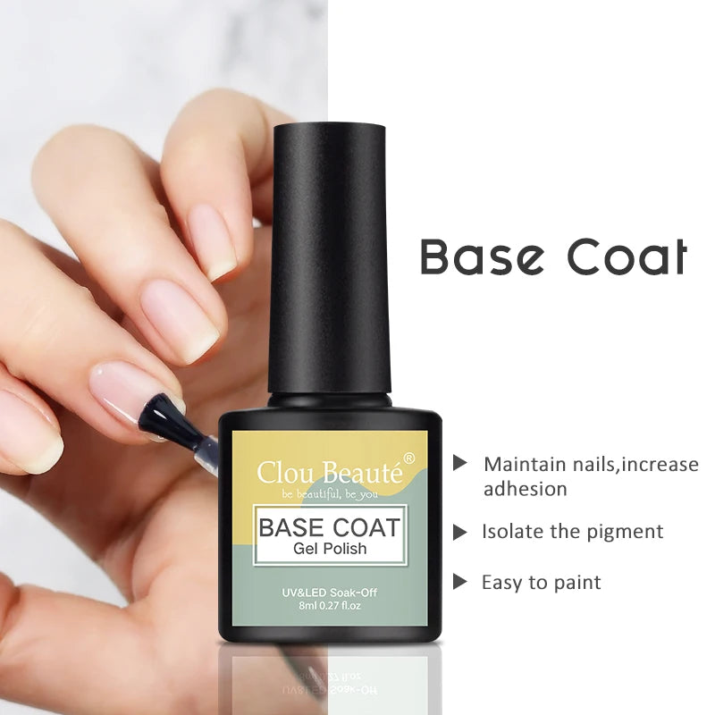 Clou Beaute Transparent French Gel Polish Translucent Nude Pink Red Jelly Glass Milky White Varnish Rainbow Color Nail Art