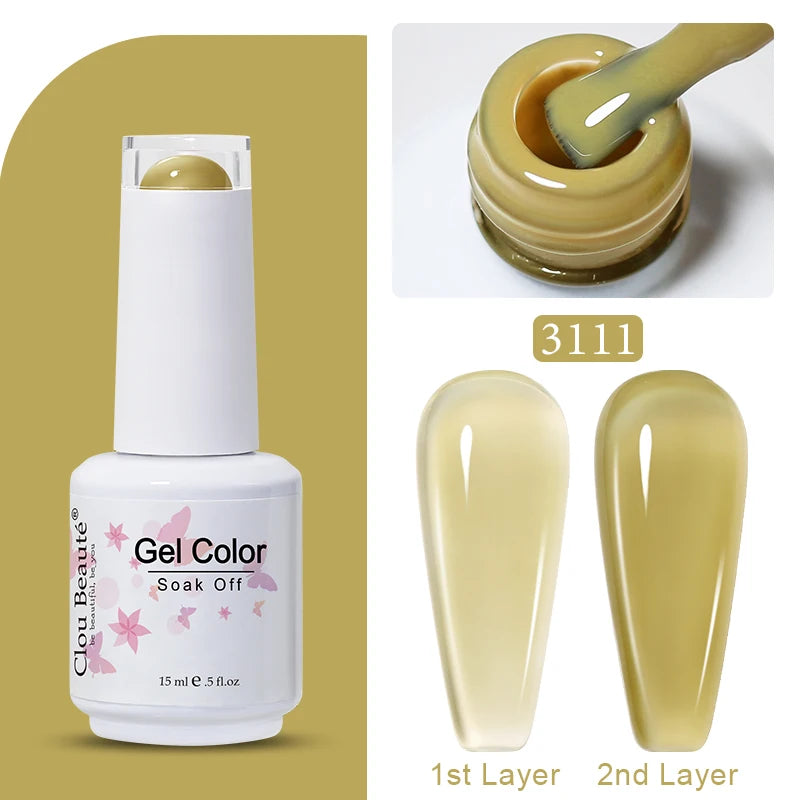 Clou Beaute Jelly Color UV Gel Manicure Summer Pink Nude Gel Nail Rainbow Nail Supplies For Professionals Semi-permanent Varnish
