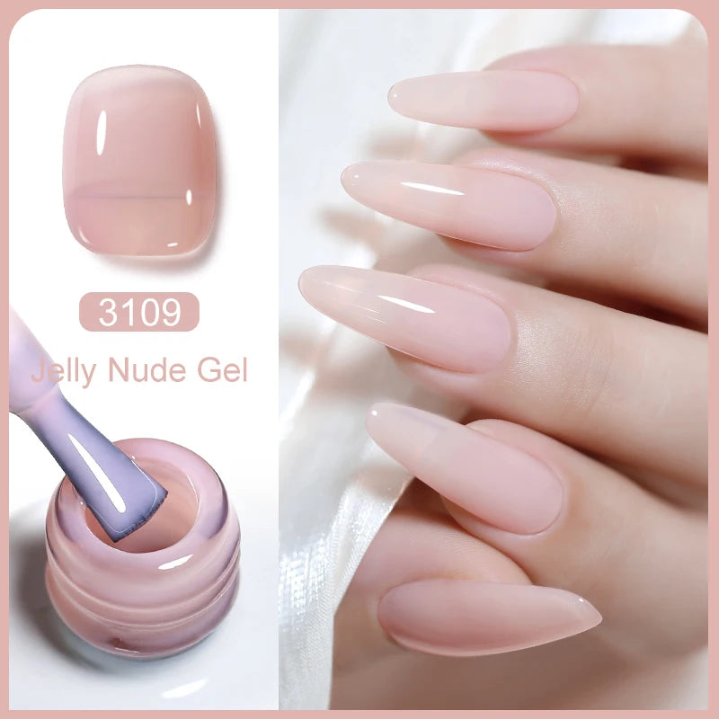 Clou Beaute Transparent French HEMA TPO FREE Gel Nail Polish Translucent Rubby Red Nude Pink Milky White Varnish Color Nail Art