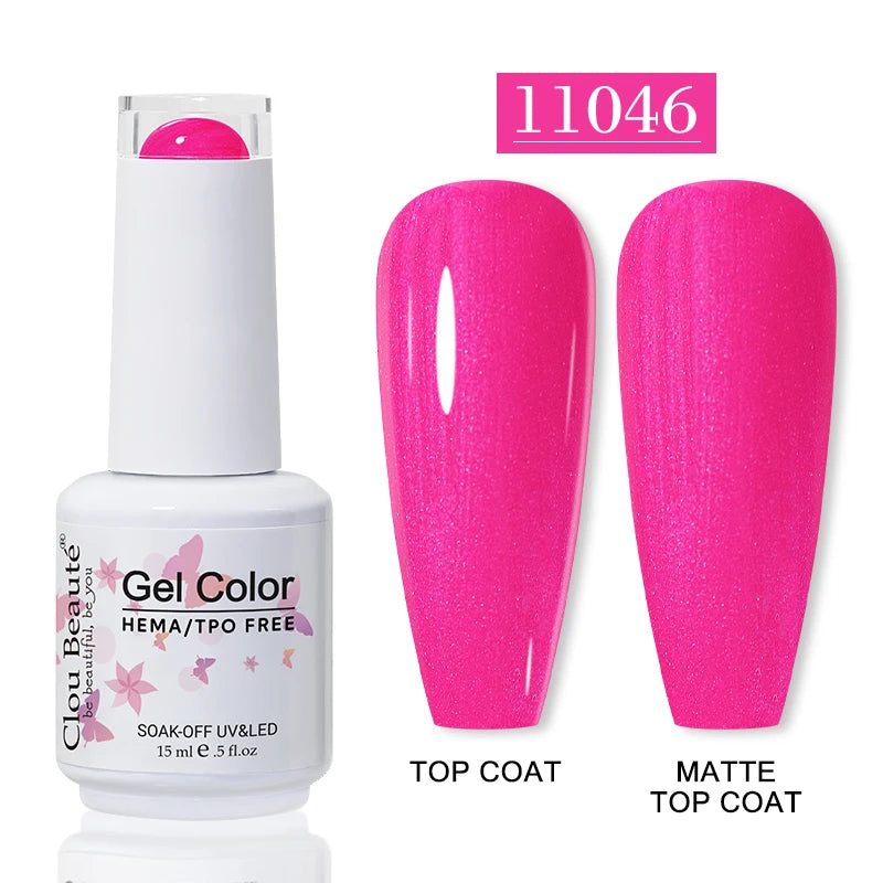 Clou Beaute Glitter Gel Nail Varnishes Winter Color Sparkling Sequins Soak Off UV LED Varnish Nail Art Decoration Base Top Coat