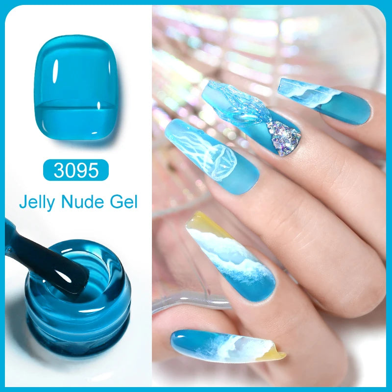 Clou Beaute Transparent French Gel Polish Translucent Nude Pink Red Jelly Glass Milky White Varnish Rainbow Color Nail Art