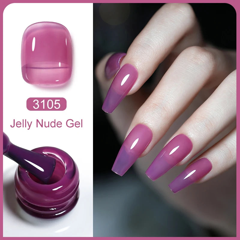 Clou Beaute Transparent French Gel Polish Translucent Nude Pink Red Jelly Glass Milky White Varnish Rainbow Color Nail Art