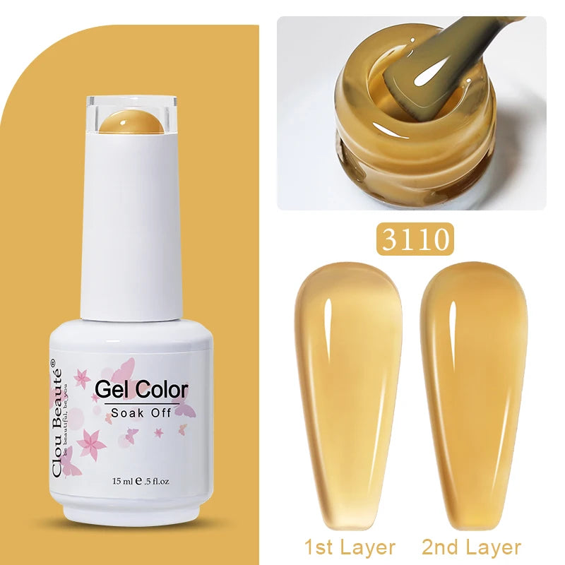Clou Beaute Jelly Color UV Gel Manicure Summer Pink Nude Gel Nail Rainbow Nail Supplies For Professionals Semi-permanent Varnish