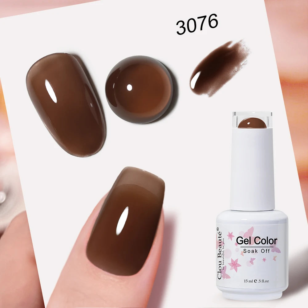 Clou Beaute Transparent French HEMA TPO FREE Gel Nail Polish Translucent Rubby Red Nude Pink Milky White Varnish Color Nail Art