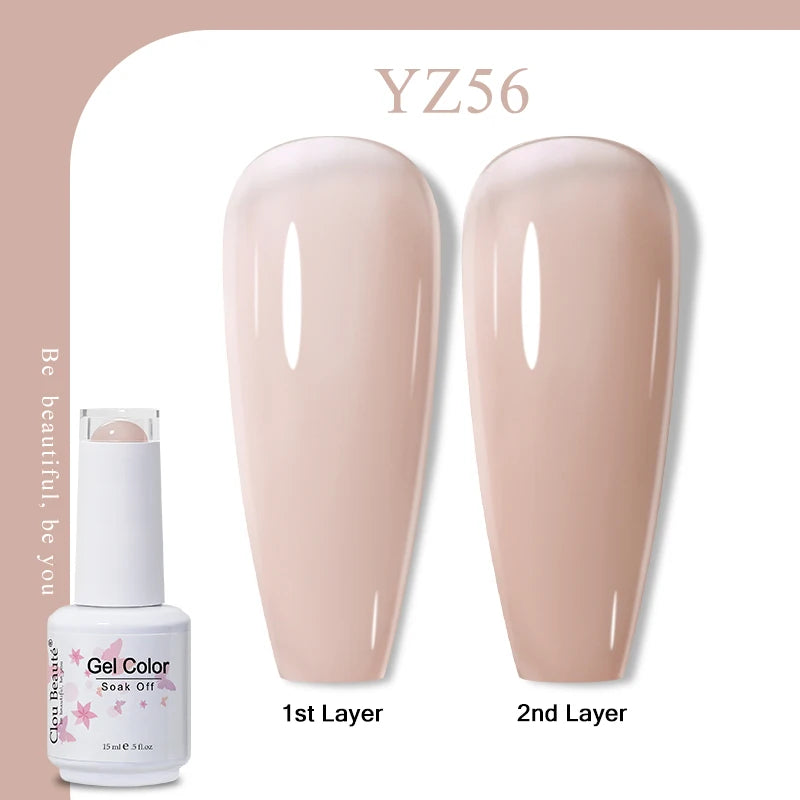 Clou Beaute Jelly Color UV Gel Manicure Summer Pink Nude Gel Nail Rainbow Nail Supplies For Professionals Semi-permanent Varnish