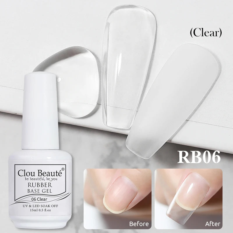 Clou Beaute Matte Velvet Top Coat Semi-permanent Varnish Strong Rubber Base Acid-Free for Gel Polish Blossom Gel Nail Primer