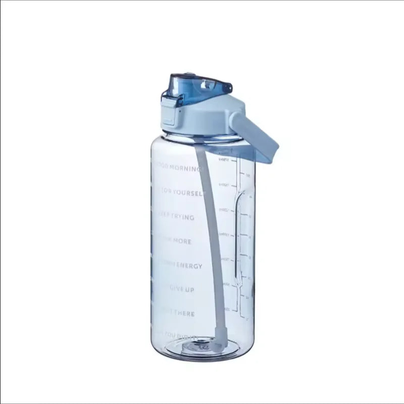 2 Liters Straw Plastic Water Bottle Large Portable Travel Bottle Sports Fitness Cup High Value Big Fat Cup Adult Universal