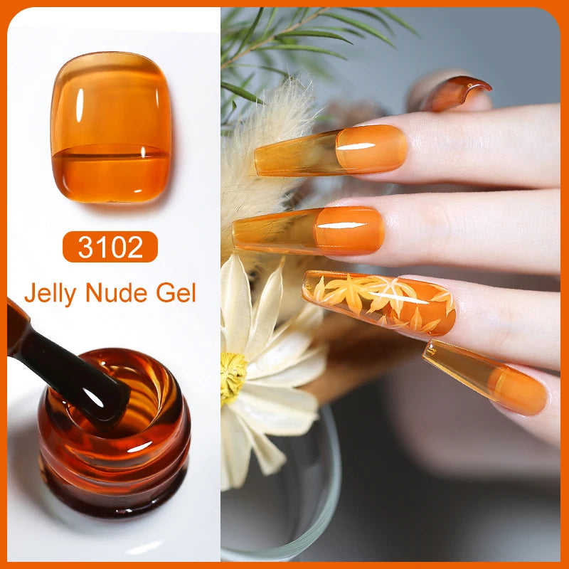 Clou Beaute Transparent French Gel Polish Translucent Nude Pink Red Jelly Glass Milky White Varnish Rainbow Color Nail Art