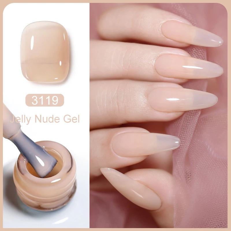 Clou Beaute Transparent French HEMA TPO FREE Gel Nail Polish Translucent Rubby Red Nude Pink Milky White Varnish Color Nail Art