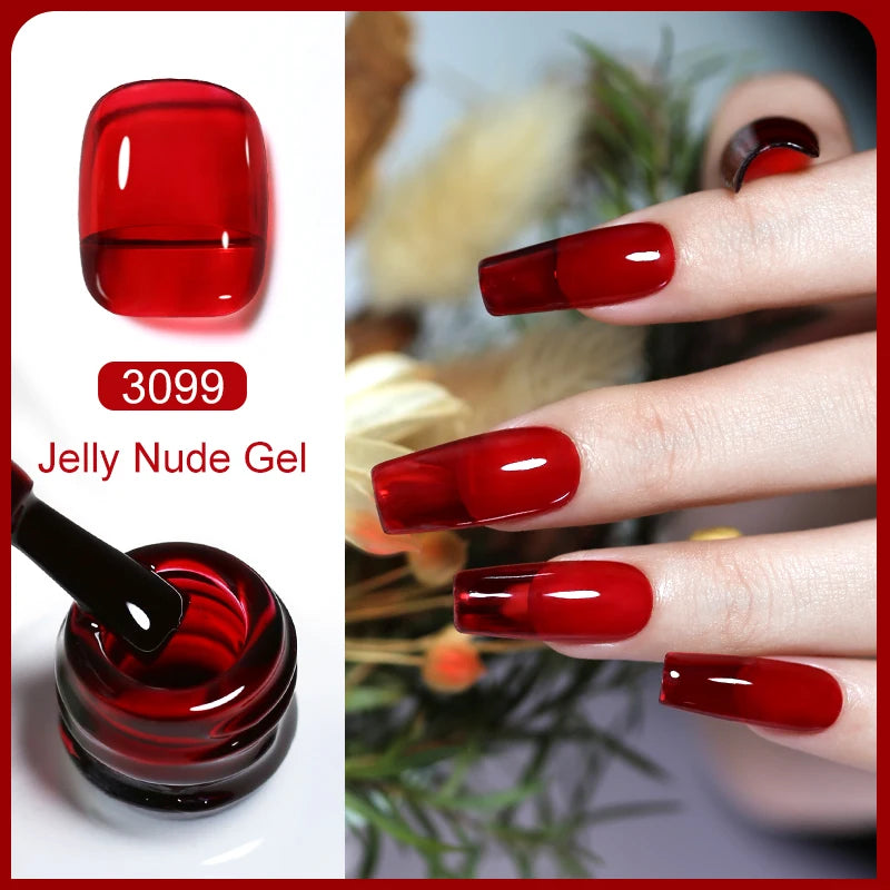 Clou Beaute Transparent French HEMA TPO FREE Gel Nail Polish Translucent Rubby Red Nude Pink Milky White Varnish Color Nail Art