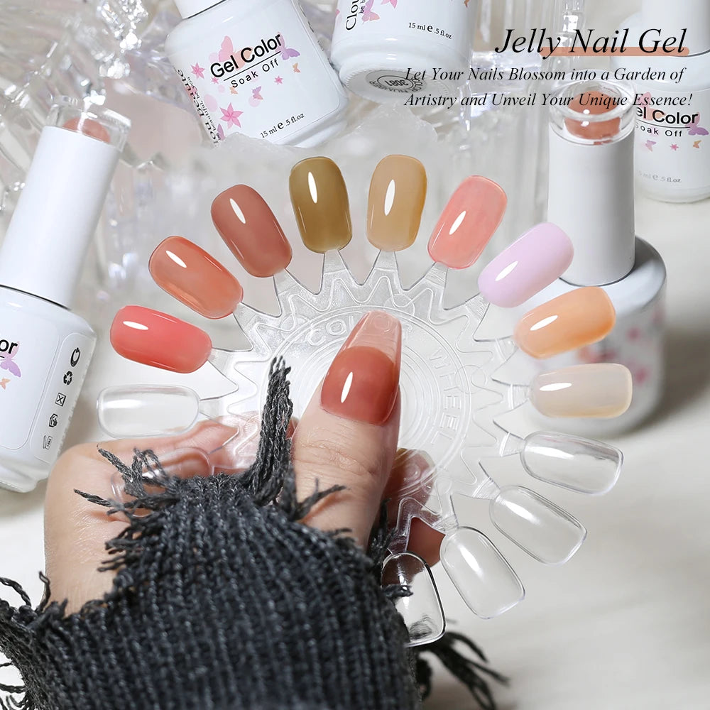 Clou Beaute Transparent French HEMA TPO FREE Gel Nail Polish Translucent Rubby Red Nude Pink Milky White Varnish Color Nail Art