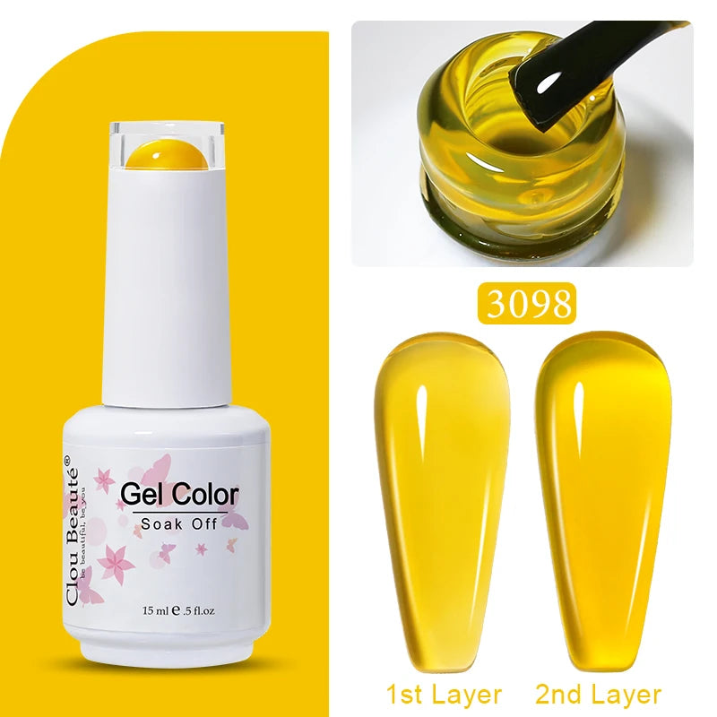 Clou Beaute Jelly Color UV Gel Manicure Summer Pink Nude Gel Nail Rainbow Nail Supplies For Professionals Semi-permanent Varnish
