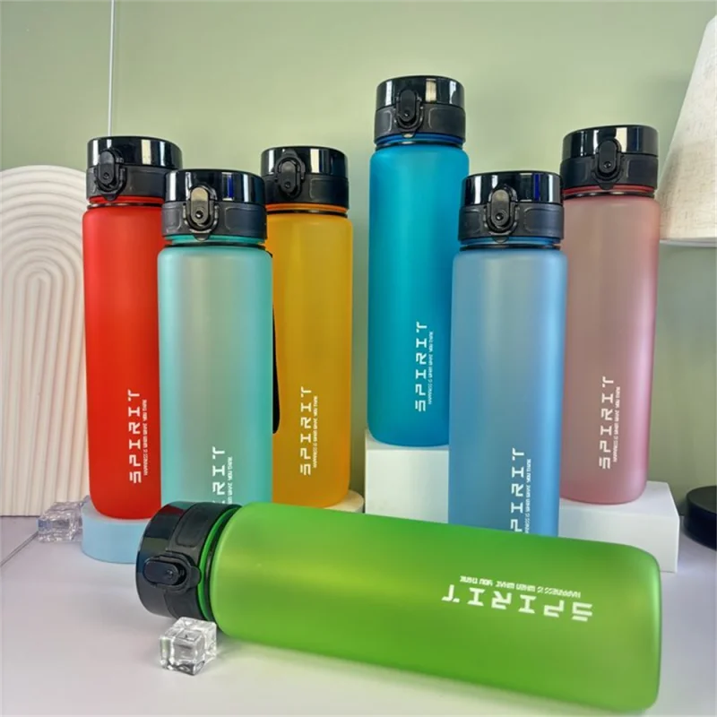1L Sports Water Bottle High Capacity Plastic Fitness Portable Leakproof Drinking Bottle Camping Hiking Sports Cups