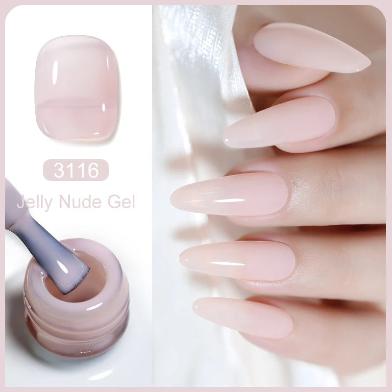 Clou Beaute Transparent French HEMA TPO FREE Gel Nail Polish Translucent Rubby Red Nude Pink Milky White Varnish Color Nail Art