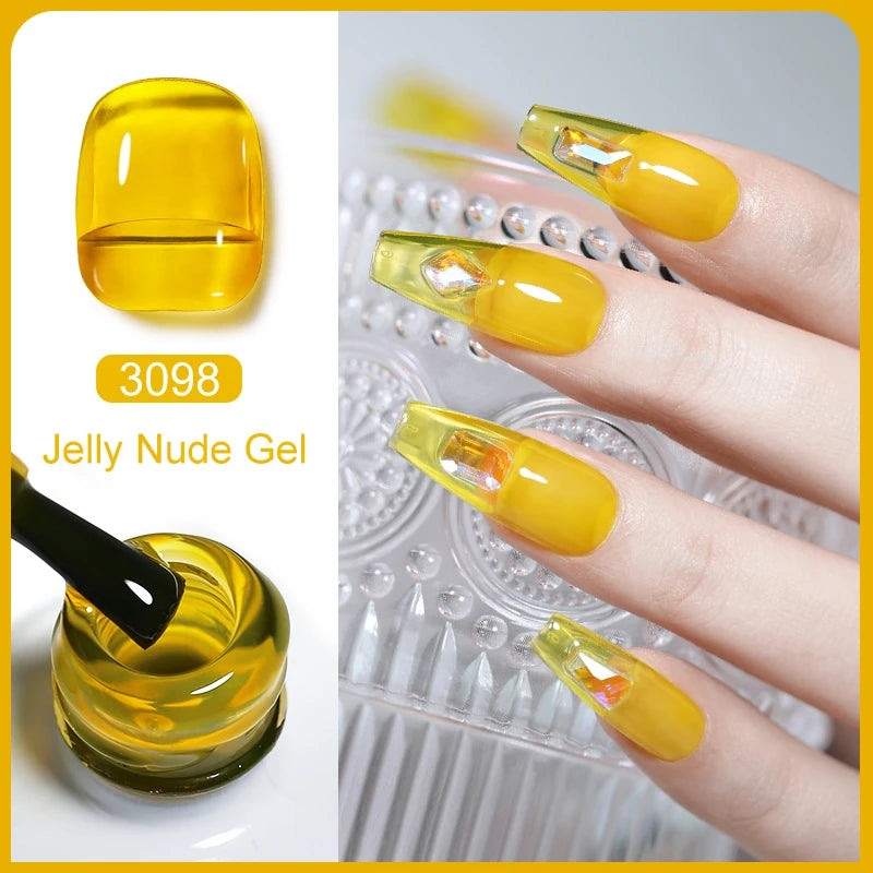 Clou Beaute Transparent French Gel Polish Translucent Nude Pink Red Jelly Glass Milky White Varnish Rainbow Color Nail Art