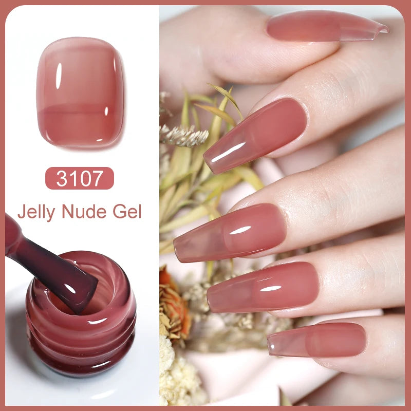 Clou Beaute Transparent French Gel Polish Translucent Nude Pink Red Jelly Glass Milky White Varnish Rainbow Color Nail Art