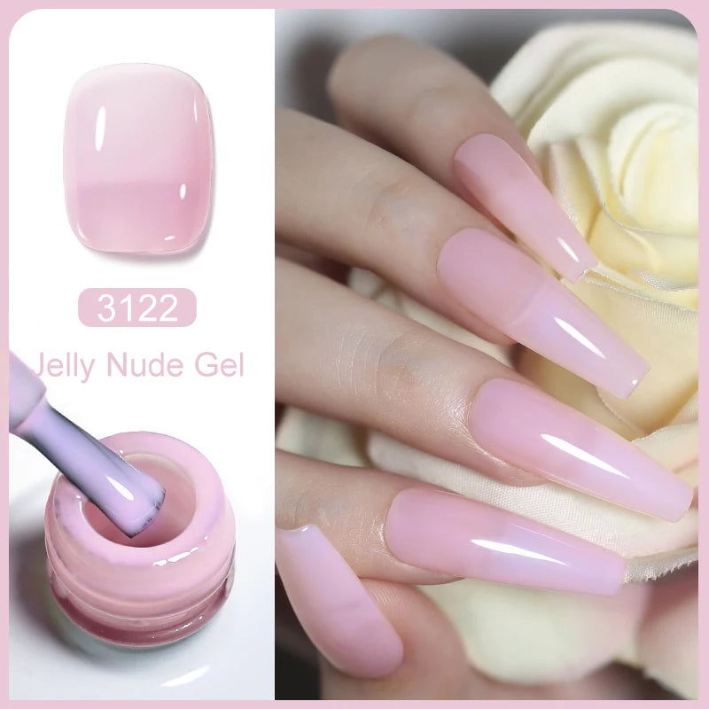 Clou Beaute Transparent French HEMA TPO FREE Gel Nail Polish Translucent Rubby Red Nude Pink Milky White Varnish Color Nail Art