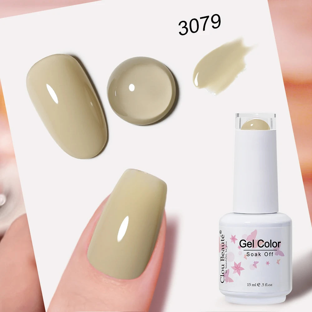 Clou Beaute Transparent French HEMA TPO FREE Gel Nail Polish Translucent Rubby Red Nude Pink Milky White Varnish Color Nail Art