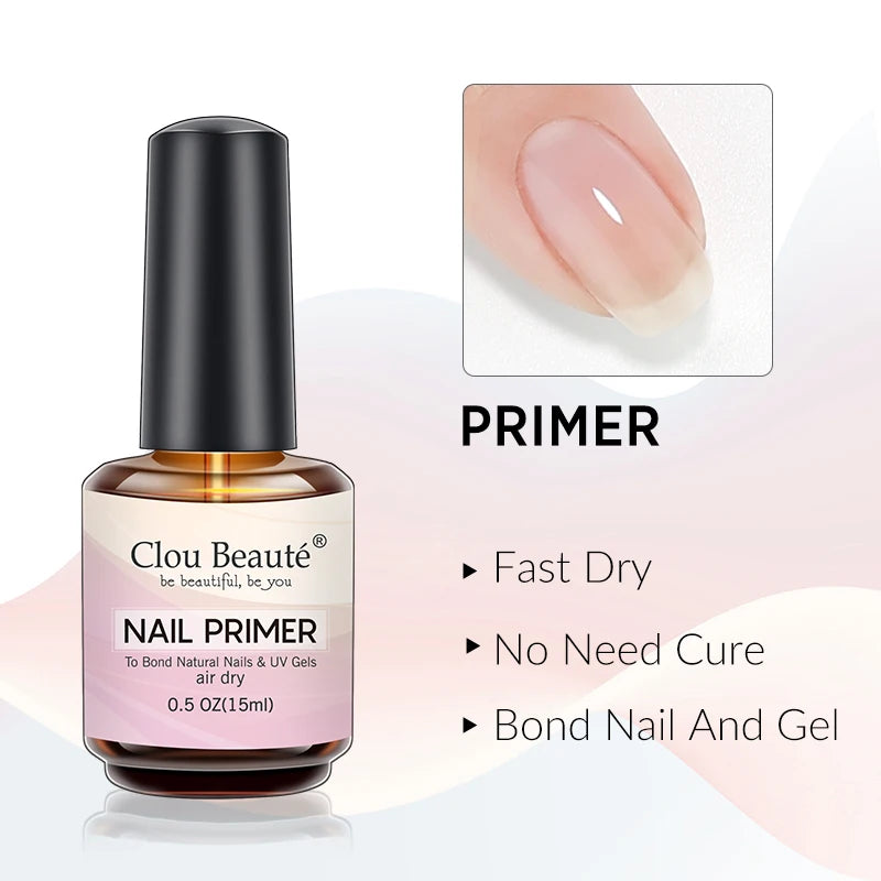 Clou Beaute Matte Velvet Top Coat Semi-permanent Varnish Strong Rubber Base Acid-Free for Gel Polish Blossom Gel Nail Primer