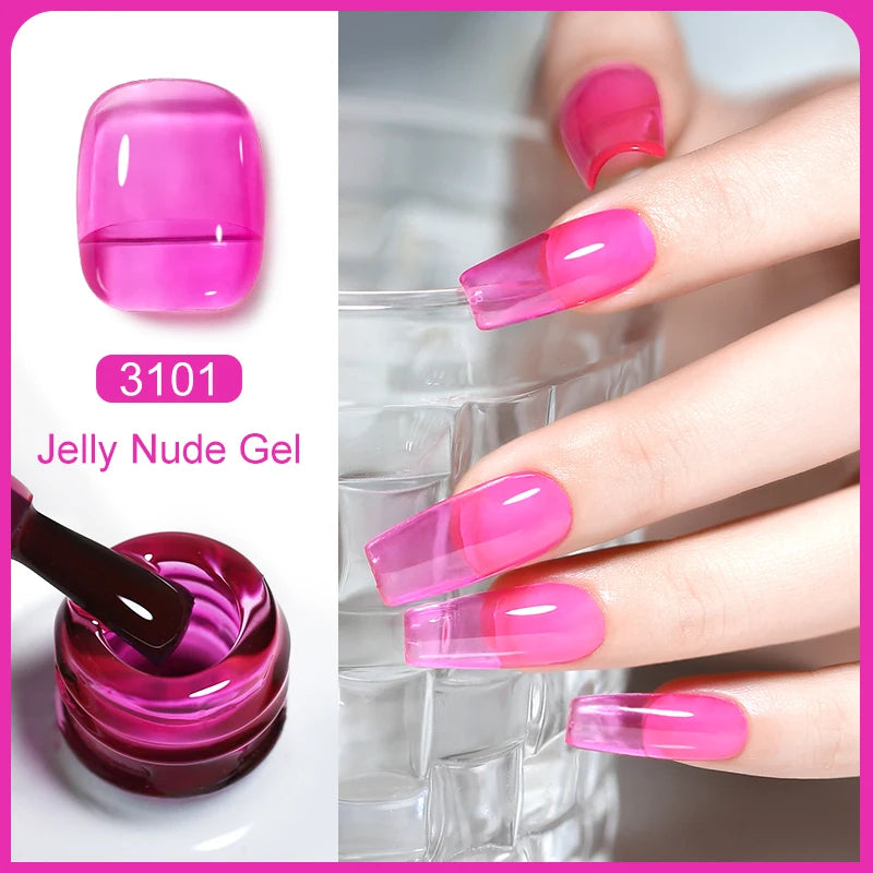 Clou Beaute Transparent French HEMA TPO FREE Gel Nail Polish Translucent Rubby Red Nude Pink Milky White Varnish Color Nail Art