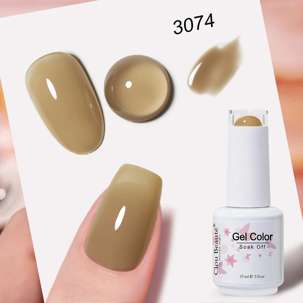Clou Beaute Transparent French HEMA TPO FREE Gel Nail Polish Translucent Rubby Red Nude Pink Milky White Varnish Color Nail Art