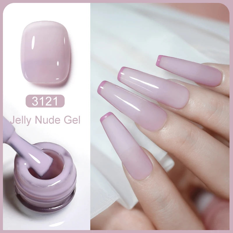 Clou Beaute Transparent French HEMA TPO FREE Gel Nail Polish Translucent Rubby Red Nude Pink Milky White Varnish Color Nail Art