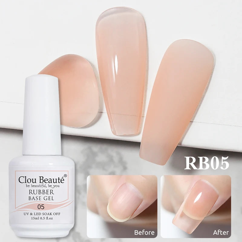 Clou Beaute Matte Velvet Top Coat Semi-permanent Varnish Strong Rubber Base Acid-Free for Gel Polish Blossom Gel Nail Primer