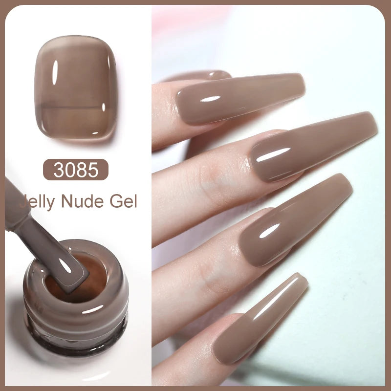 Clou Beaute Transparent French Gel Polish Translucent Nude Pink Red Jelly Glass Milky White Varnish Rainbow Color Nail Art