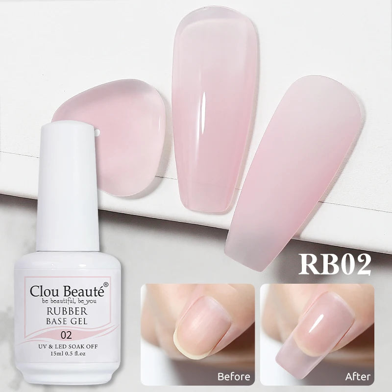 Clou Beaute Matte Velvet Top Coat Semi-permanent Varnish Strong Rubber Base Acid-Free for Gel Polish Blossom Gel Nail Primer