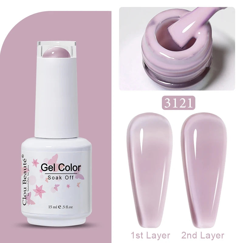 Clou Beaute Jelly Color UV Gel Manicure Summer Pink Nude Gel Nail Rainbow Nail Supplies For Professionals Semi-permanent Varnish