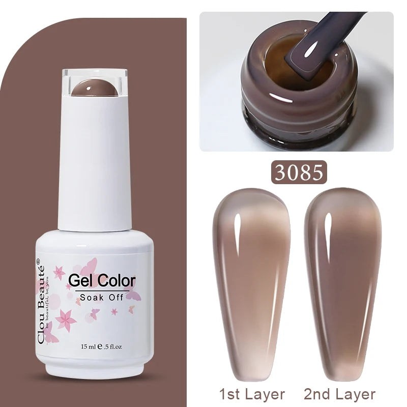 Clou Beaute Jelly Color UV Gel Manicure Summer Pink Nude Gel Nail Rainbow Nail Supplies For Professionals Semi-permanent Varnish