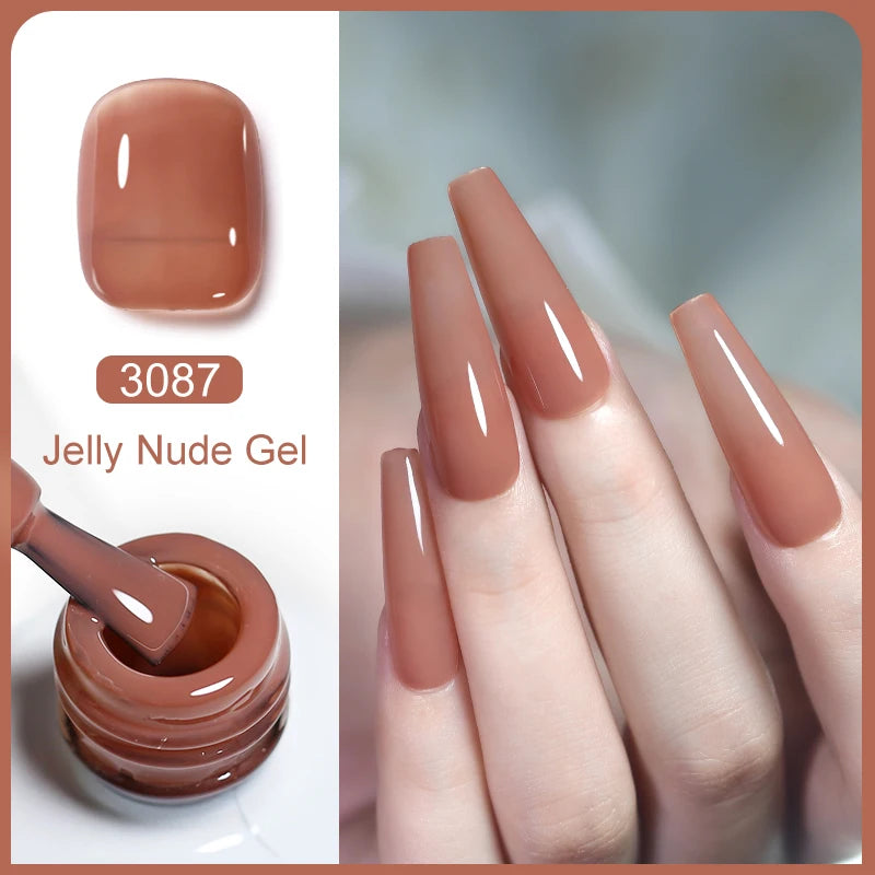 Clou Beaute Transparent French Gel Polish Translucent Nude Pink Red Jelly Glass Milky White Varnish Rainbow Color Nail Art